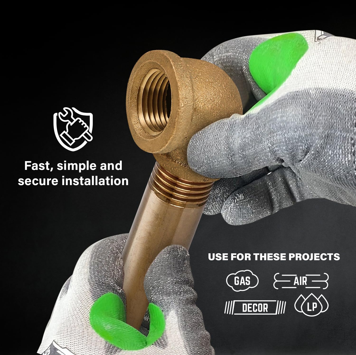 Everflow BRRL1124-NL codo reductor de latón de 90 grados sin plomo con extremos roscados hembra, construcción de latón, resistencia a la corrosión más alta económica y fácil de instalar