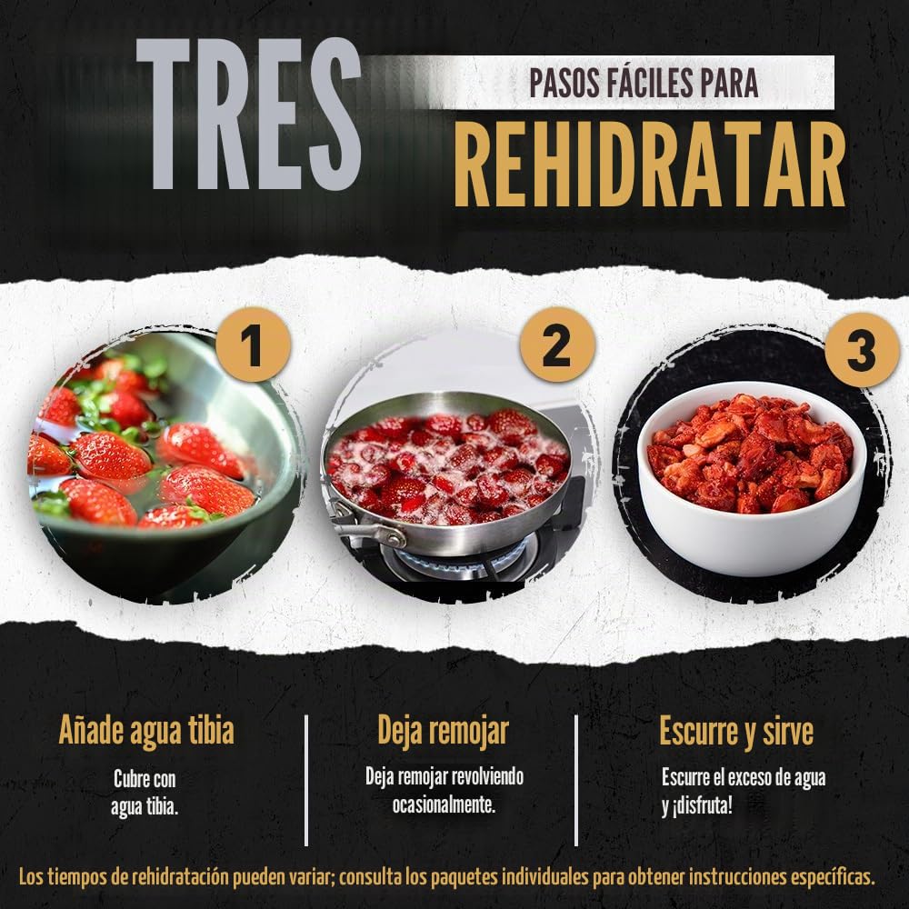 Ready Hour, Mezcla de frutas y verduras, alimentos liofilizados no perecederos, vida útil de 30 años, suministro de alimentos portátil de emergencia y aventura, recipiente duradero seguro para