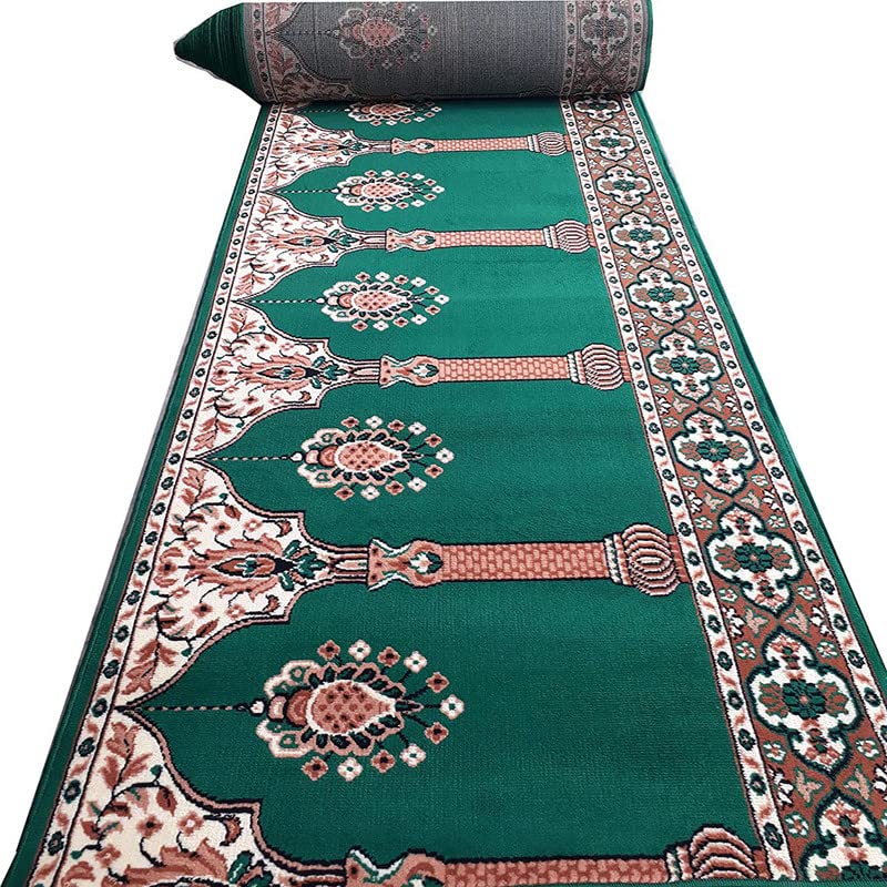 Image of Sifa Carpet Hand Washable Zanamaz Prayer Carpet for Masjid(Mosque) - 4x25 Feet Green Color