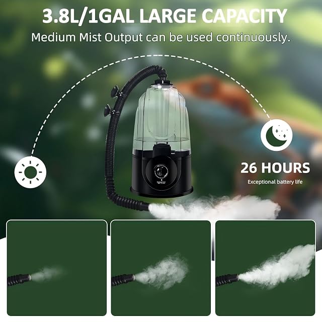 Foto 4 de 8 de Coospider Humidificador Nebulizador Terrario 3,8L Ultrasónico