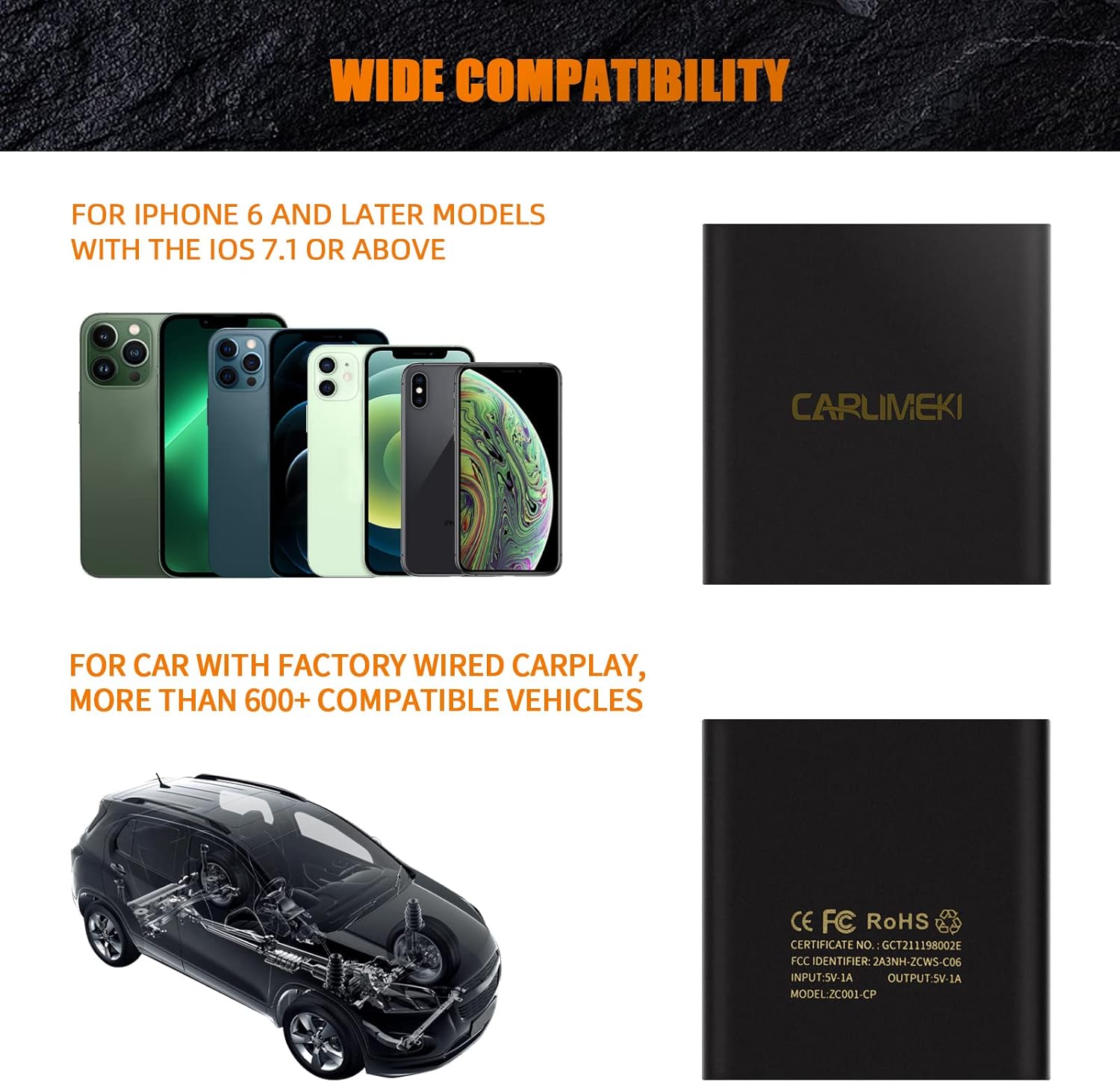 Buy CARLIMEKI Carplay Wireless Adapter, Wireless Apple Carplay Dongle