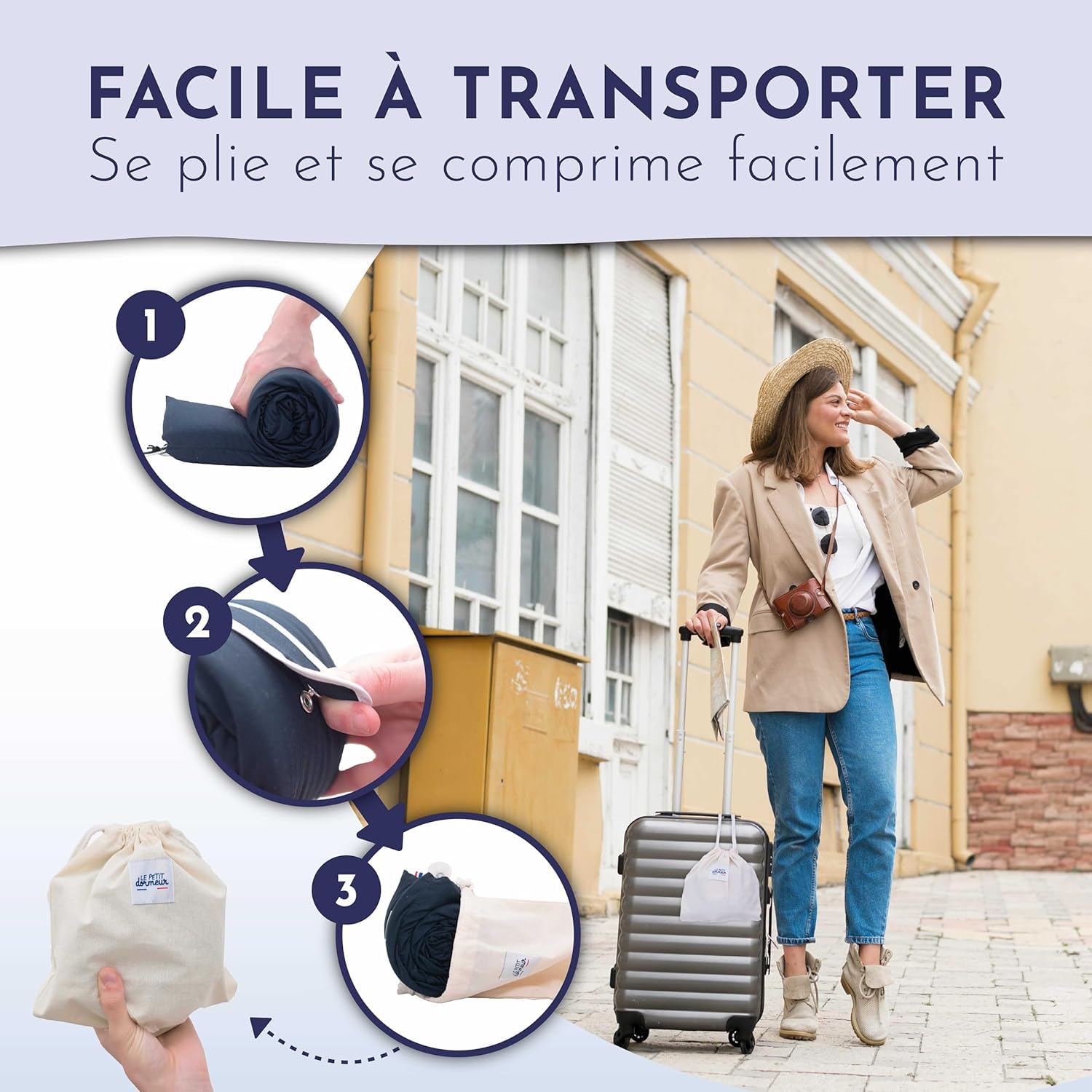 Cojín de viaje (3 en 1), diseño ergonómico, diseño de avión
