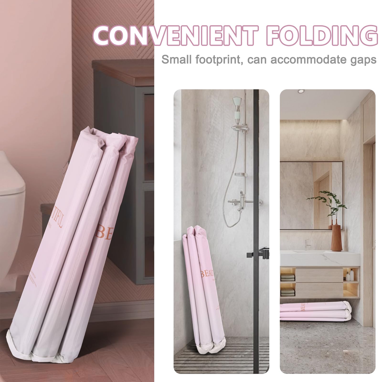 Vasca da bagno pieghevole, 70 x 60 cm, pieghevole, senza installazione, per sauna, doccia e bagno di ghiaccio, portatile, non gonfiabile (rosa)