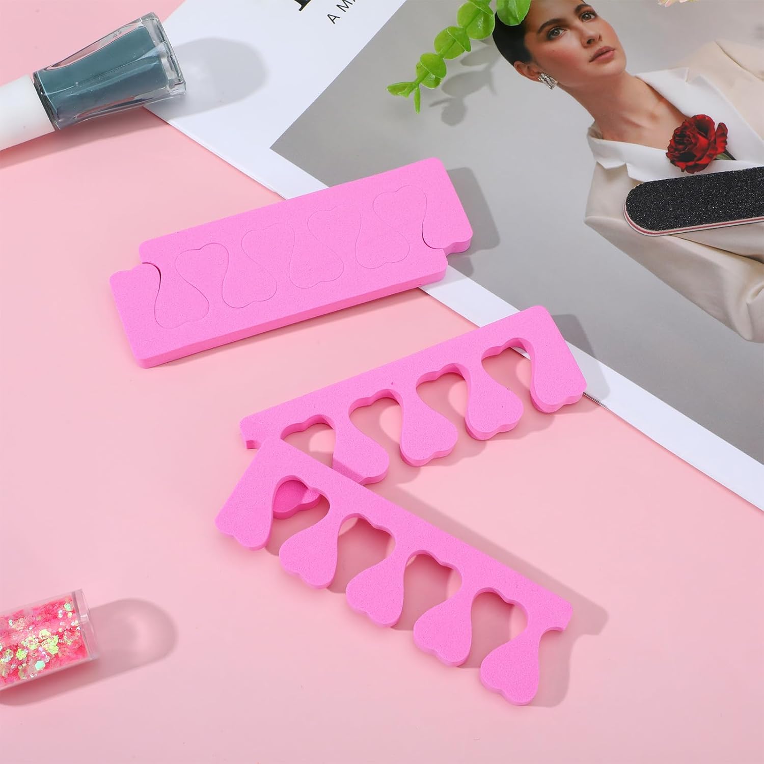 400 Pcs (200 Pairs) Toe Separators Pedicure Tool Kit Soft Toe Spacers for Pedicures Spreaders Finger Dividers for Women Men Feet Nail Toenails Art Painting Polish Spa(White)