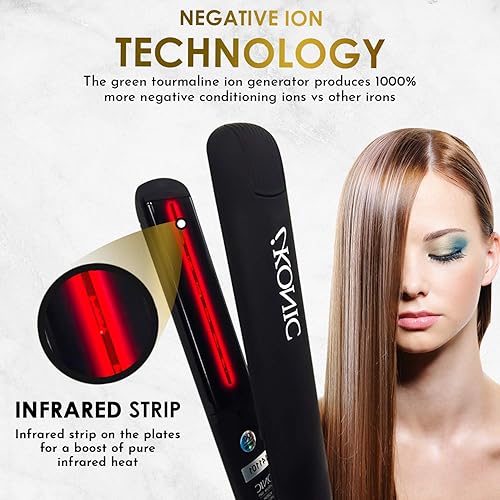 Miniatura 2 de iKonic Alisador de pelo de cerámica de turmalina y neceser colgante de fin de semana con mini alisador de pelo de viaje