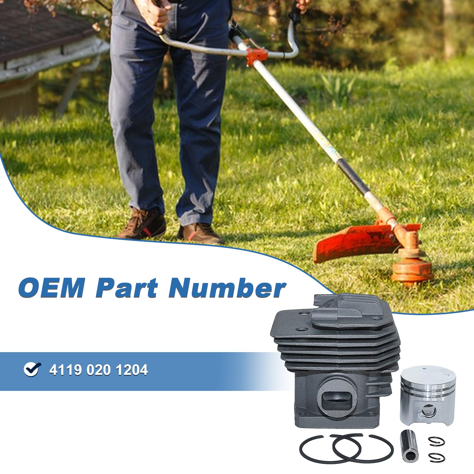 38mm Zylinderkolben Kit Für Stihl FS220 FR220 FS180 FS220K Freischneider Ersetzen Sie 4119 020 1204.