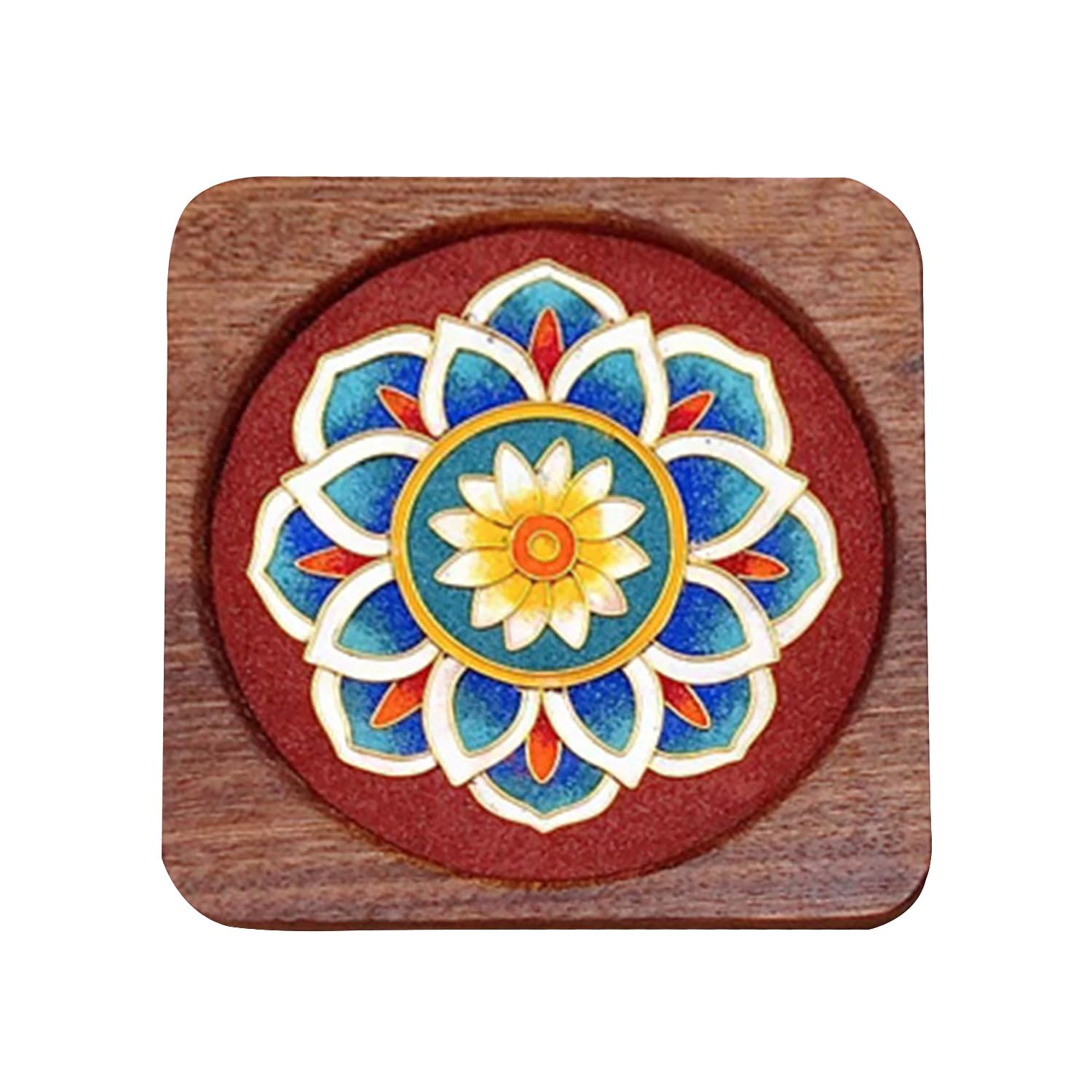 Magicaldiy Chinese Style Dunhuang Retro Pattern Filigree Enamels Painting DIY Coaster, Enamel Coaster Materials & Tools Package, DIY Cloisonne Coaster Crafts for Adults (Pattern A)