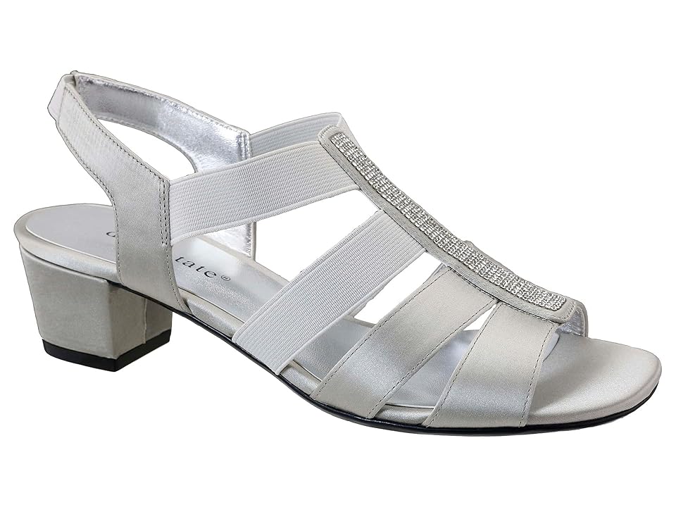 David Tate Eve (Silver Satin) Women's Shoes INTERNATIONAL SHIPPING