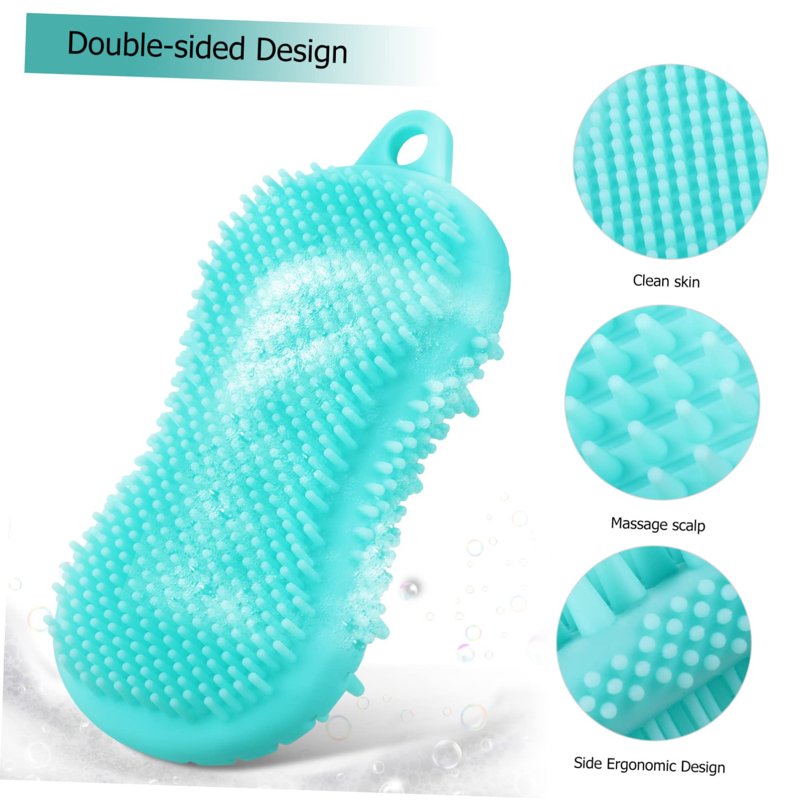 PLAFOPE 2piezas Cepillo De Ducha Corporal Exfoliante De Silicona Cepillo De Baño Multifuncional Masajeador De Cabelludo