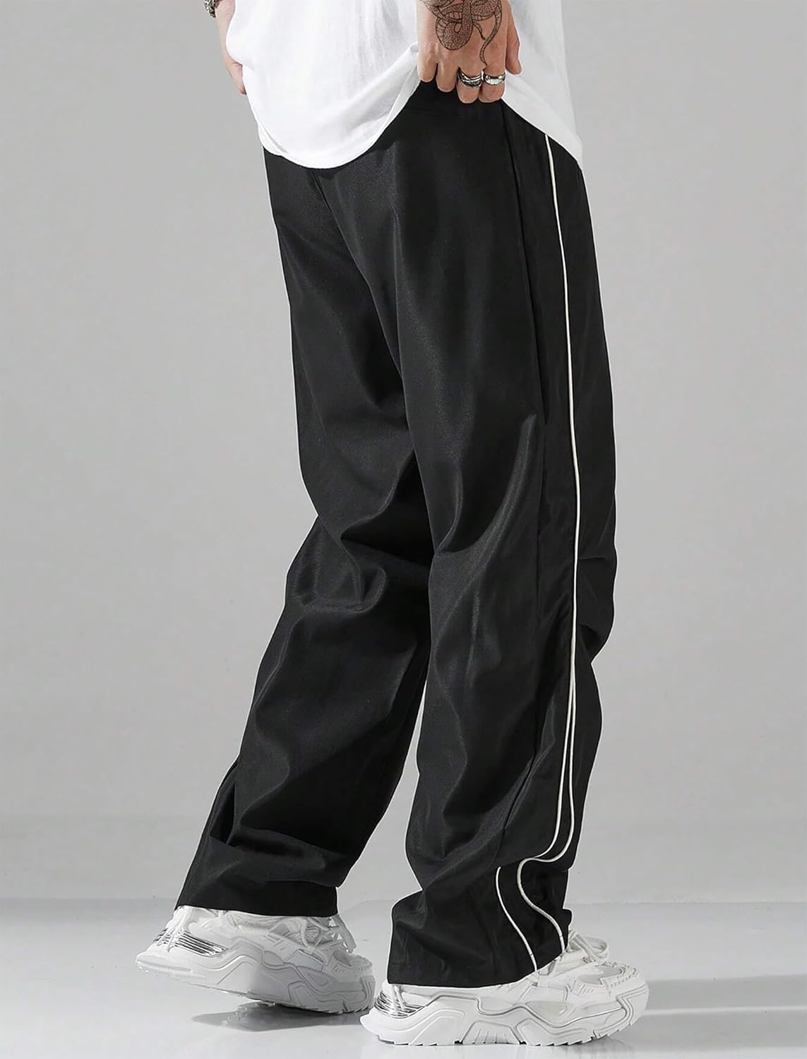 FEAPHY Men's Sweatpants Y2k Baggy Track Pants Drawstring Casual Parachute Pants Trousers Streetwear - Image 2