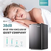 Vista 7 de EUHOMY 3.2 Cu.Ft Mini Fridge with Freezer, Single Door Compact Refrigerator, Adjustable Thermostat, Mini Refrigerator Energy Saving, Mini fridge for