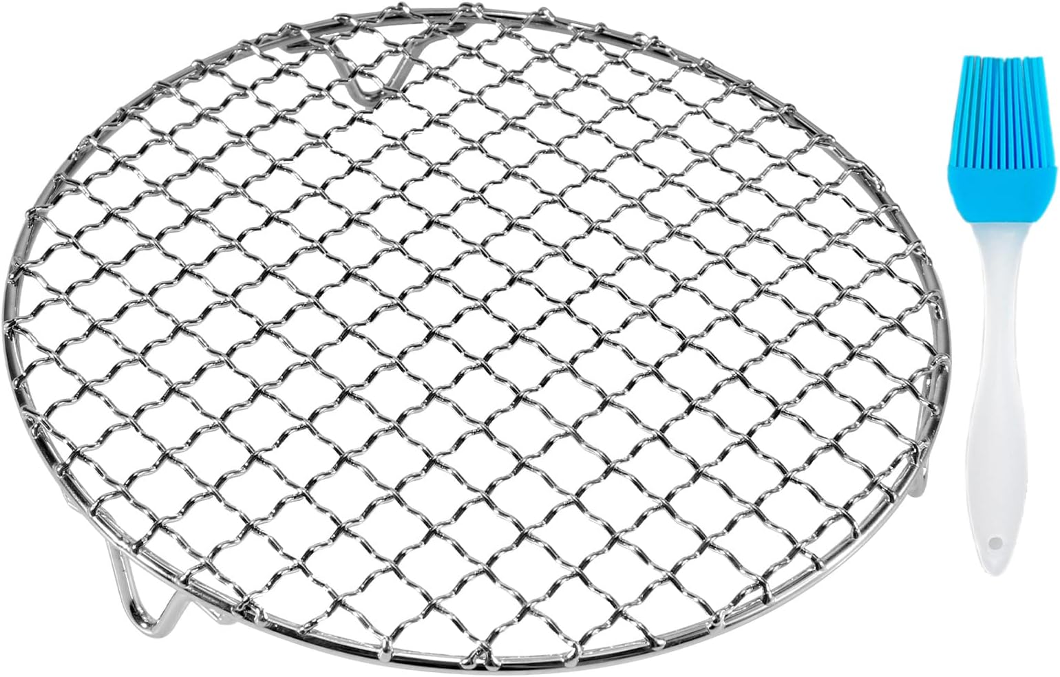 Round Cooling Rack Stainless Steel Cross Wire Barbecue Grill Net Racks with 3 Legs for Cooking Baking Steaming (13 inches)