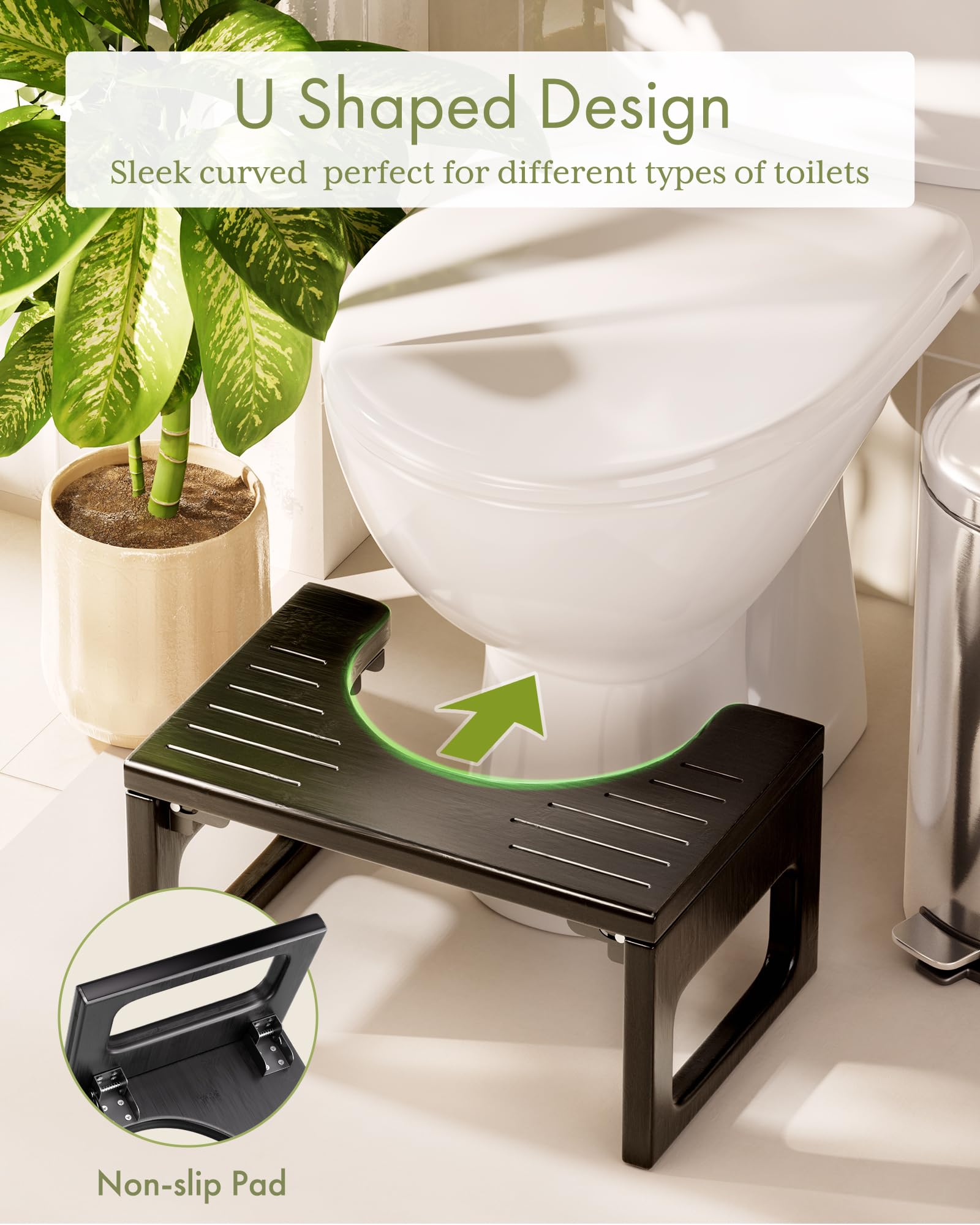 Bamboo Toilet Stool - Squat Potty for Adults -6 Bamboo Toilet Stool - Squat Potty for Adults -6