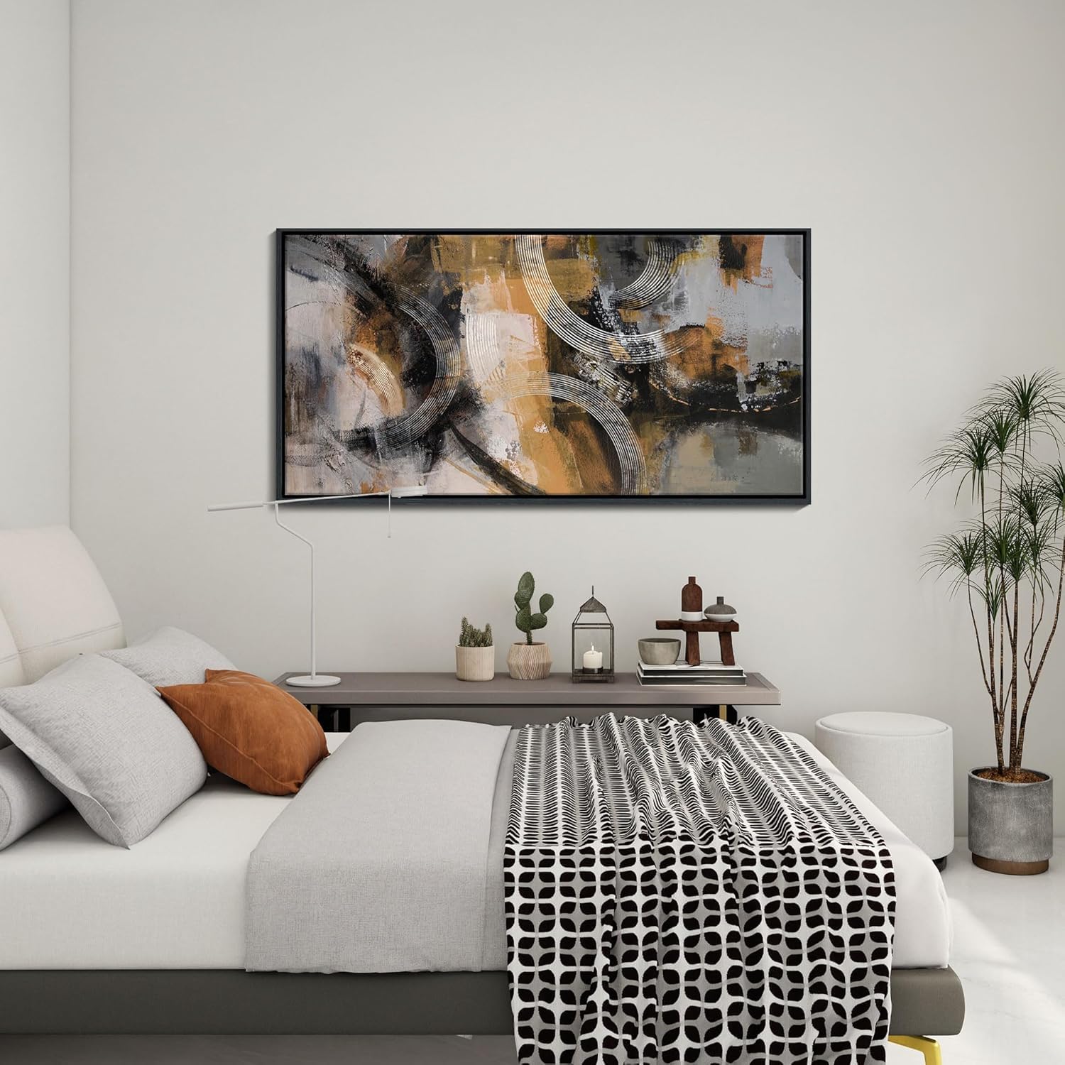 lianyibo Vintage Yayoi Kusama łąki plakaty, japońska sztuka ścienna, abstrakcyjny krajobraz obraz na płótnie, dekoracja domu (50x100/bezramowe)