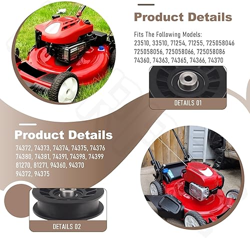 Miniatura 5 de Polea tensora compuesta 110-6775/280-469 compatible con cortacésped Toro, compatible con los modelos Z4200, Z4202, Z4220, Z4235, Z5000 Z5020, Z5030,