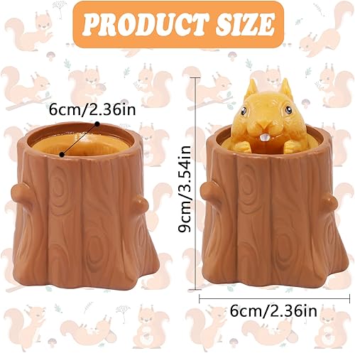 Miniatura 2 de EVERMARKET Squeeze Squirrel, Descompresión Evil Squirrel Cup Sensory Fidget Toy Funny Rubber Squish Stress Relief, Regalos extraños para amigos