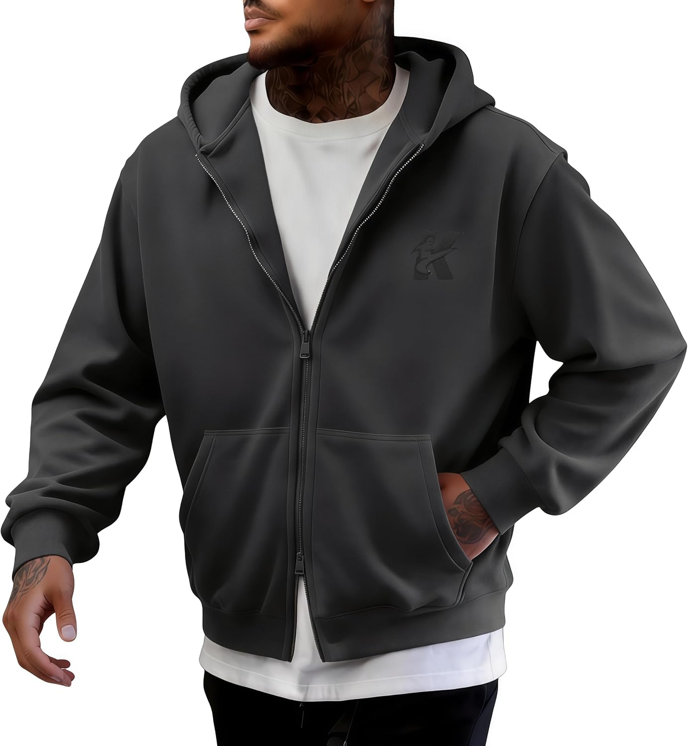 Men's Full zip Hoodie Cotton Long Sleeve Casual Sweatshirt Pullover Sweatshirts Heavyweight Athletic Hoodies - Image 3