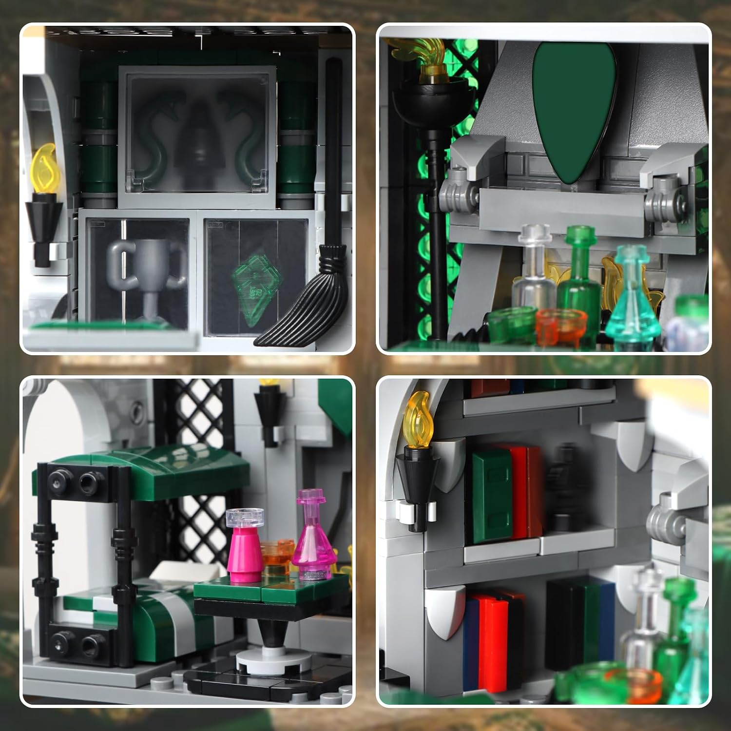 Vziimo Common Room and Dorm Building Set, MOC Magic House Model Kit from The Movie, Collectible Idea Creative Gift for Teens Adults 12+ (1388pcs) image 2