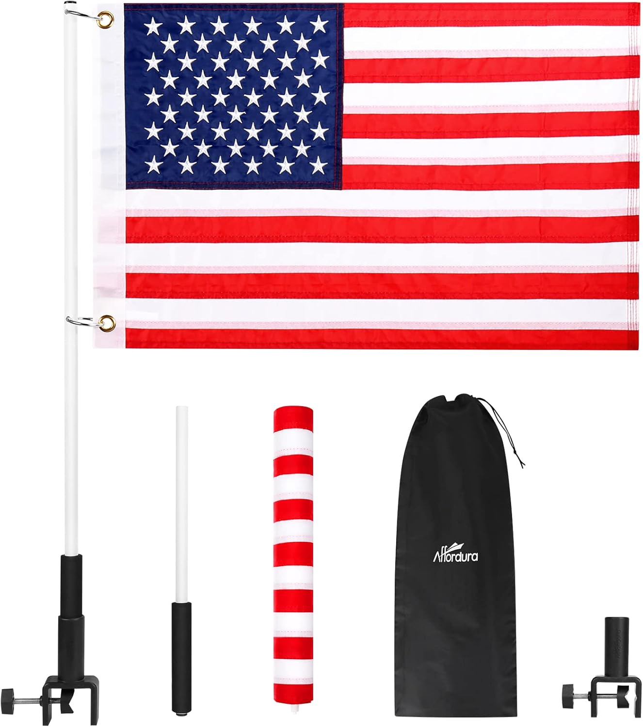 Affordura Boat American Flag with Pole 16x24 Boat Flag