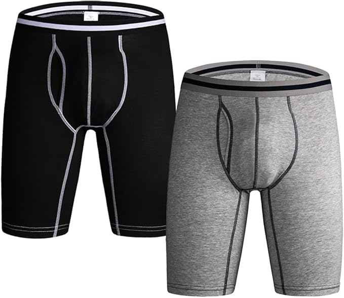 Amazon Wohthops メンズ ロングボクサーパンツ ボクサーブリーフ 前開き 通気 吸汗 コットン スポーツ 摩擦防止 無地 2枚組 4枚組 オールシーズン ボクサー 通販