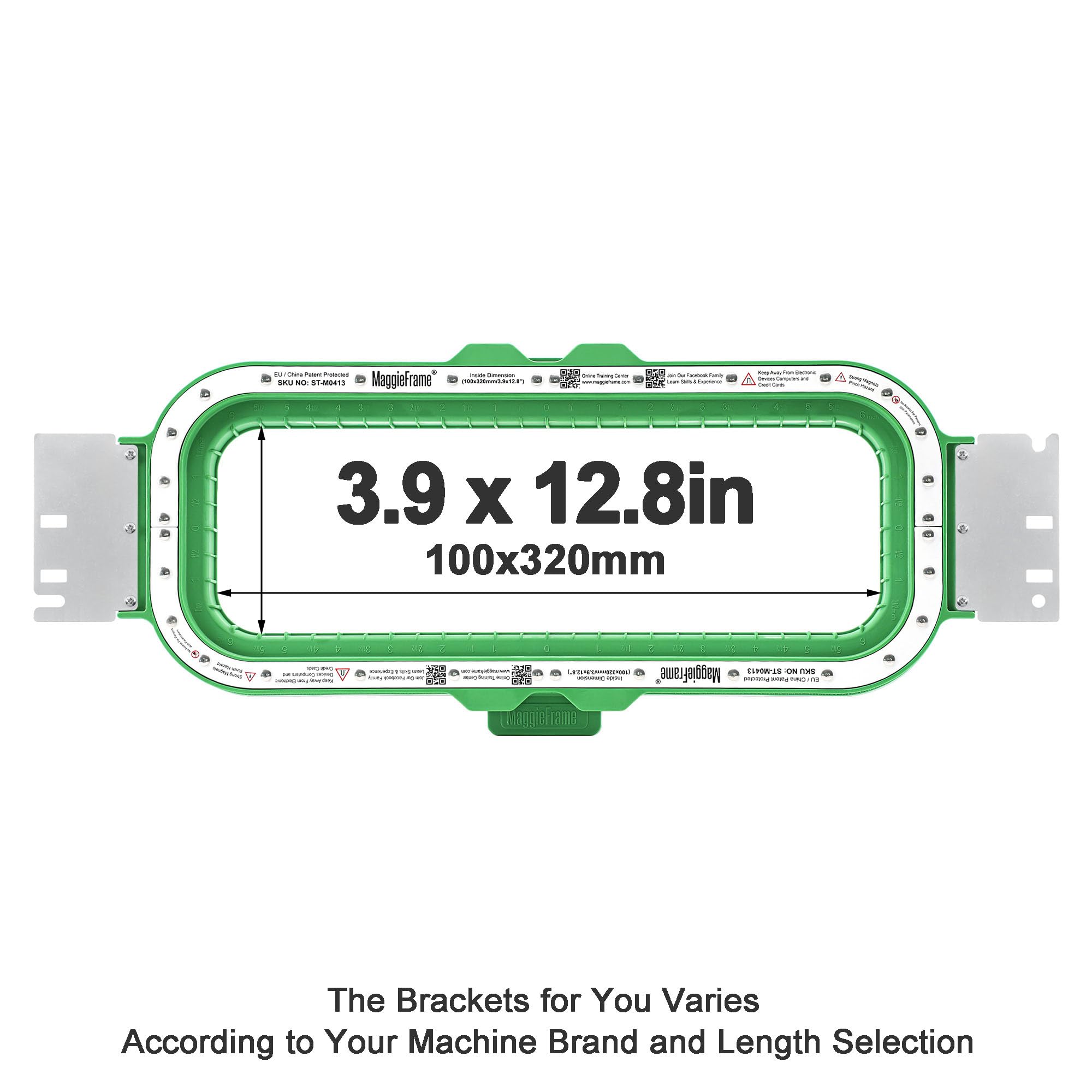 Brewland Bastidor de bordado magnético 100x320mm para Smartstitch S-1501 | Compatible con Smartstitch S-1502HC, S-1501 Ultra, S-1501 Plus; 3.9x12.8inch