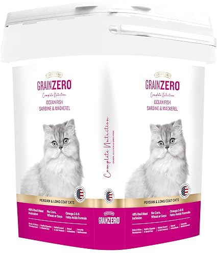 Grain Zero Persian Dry Cat Food 7kg | Ocean Fish, Sardine & Mackerel | 48% Fresh Fish Content | Grain-Free Formula | Controls Hairball Formation | All Life Stages