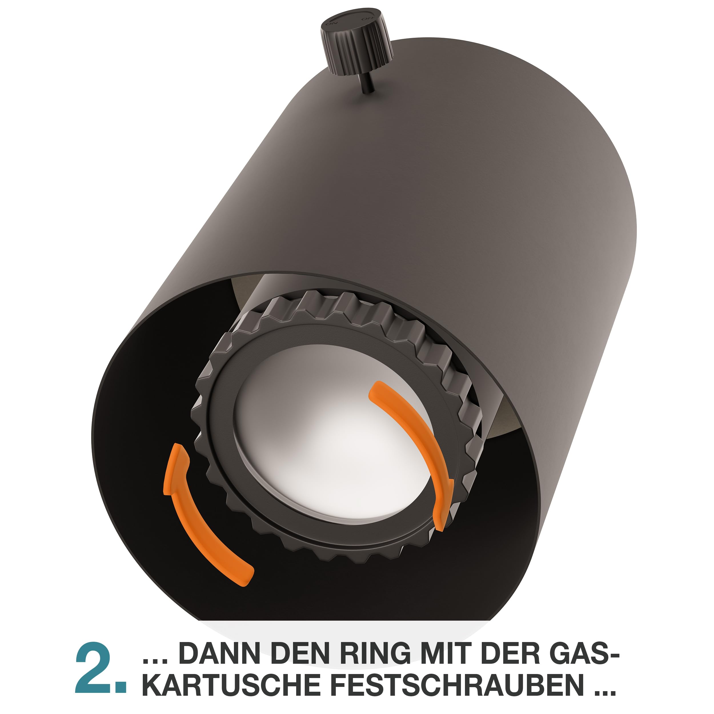 TOM Innovation XXL Gas Tischkamin - 12 Stunden Brenndauer für Indoor & Outdoor – Tisch Kamin Set – Tischfeuer mit Deko-Steinen – Plus 3X 190 g Stechgaskartusche