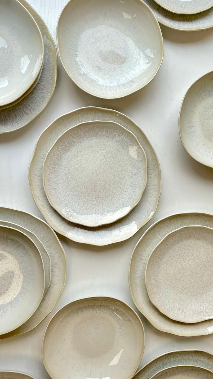 Artime Lot de 6 Assiettes Creuses, Salades, Soupes, Assiettes en Céramique Gris, Chic et Epurée, Adapté Lave-Vaiselle et Micro-onde, Design ethnique