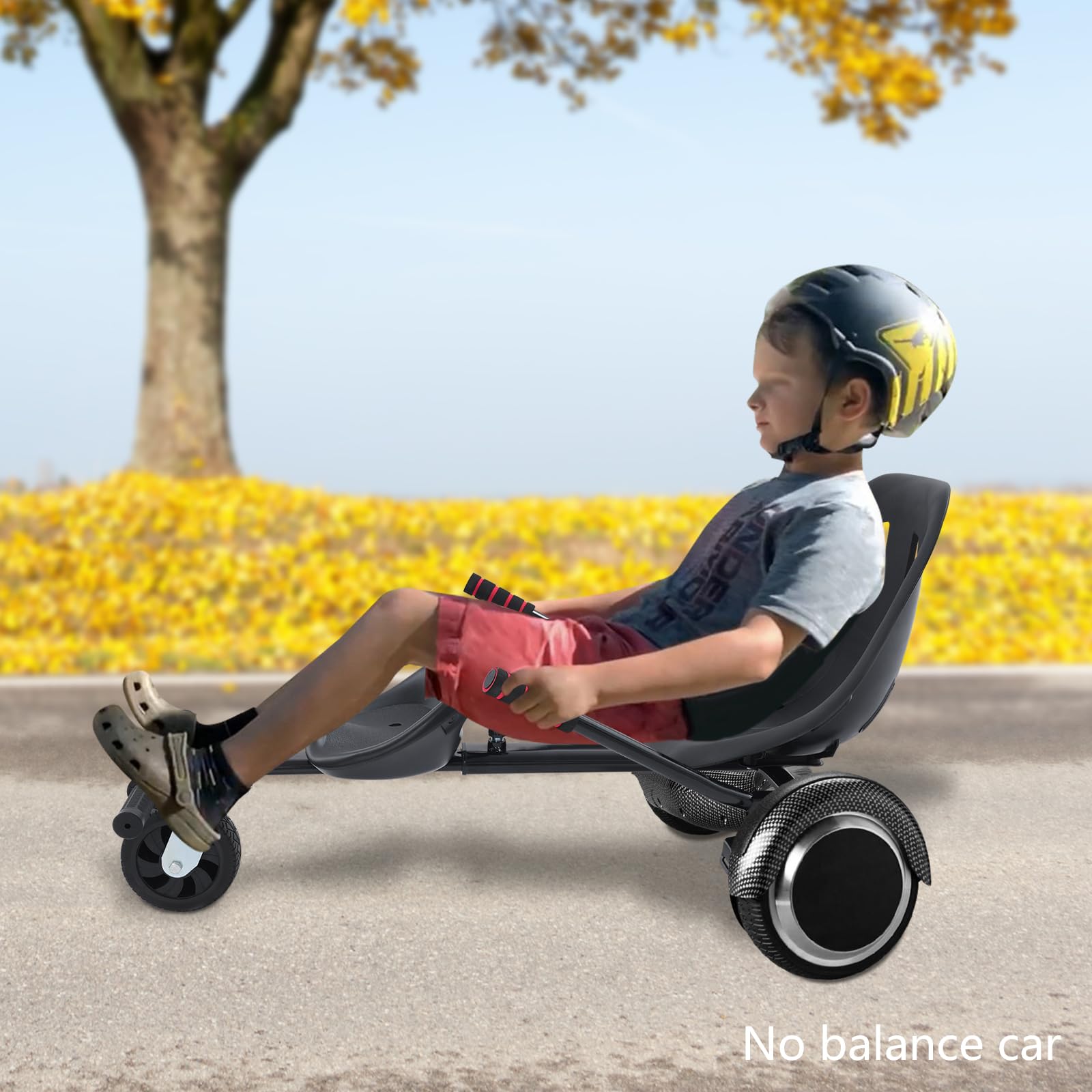 Hoverboard Sitz Doppel-Personen Go-Kart Transformationskit Hovercart Zubehör, verstellbarer Kartsitz Buggy Go Kart Umbausatz, Zubehör für Self Balancing Scooter, Hoverboards schwarz