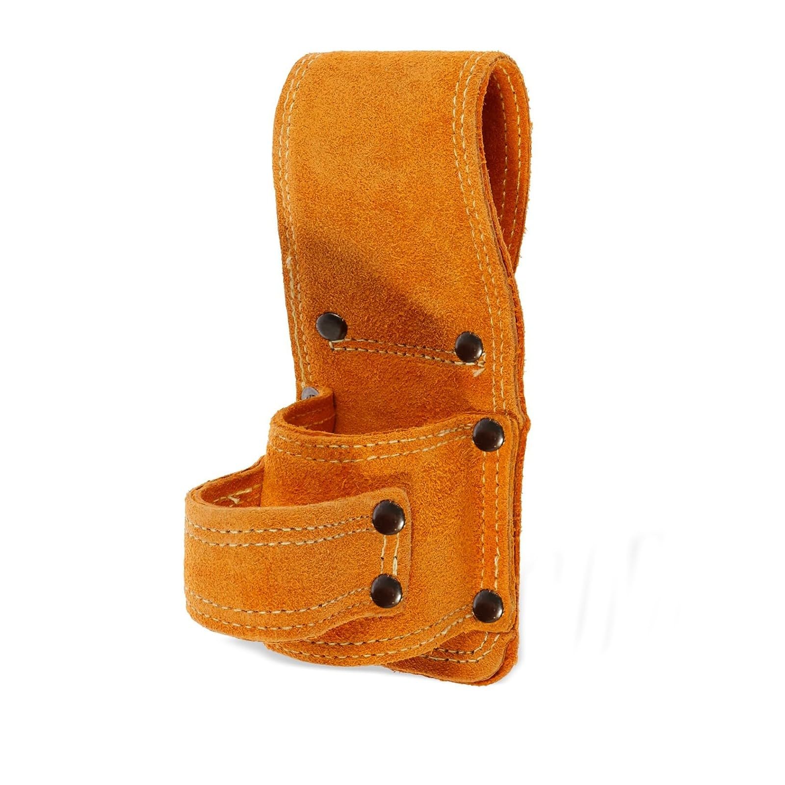Crffz Men's 2 Holes Multifunctional Pu Leather Tool Bags Hammer Wrench Holder Tool Pouches Bag Electrician Carpentry Waist Bag Home Repair Electrician