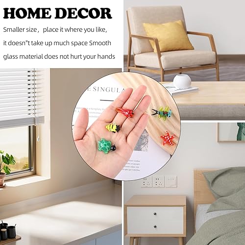 Miniatura 6 de 8 figuras de vidrio soplado a mano Miniaturas de cristal oceánico tortuga, tortuga marina, delfín, ballena, estrella de mar, foca, pez dorado,