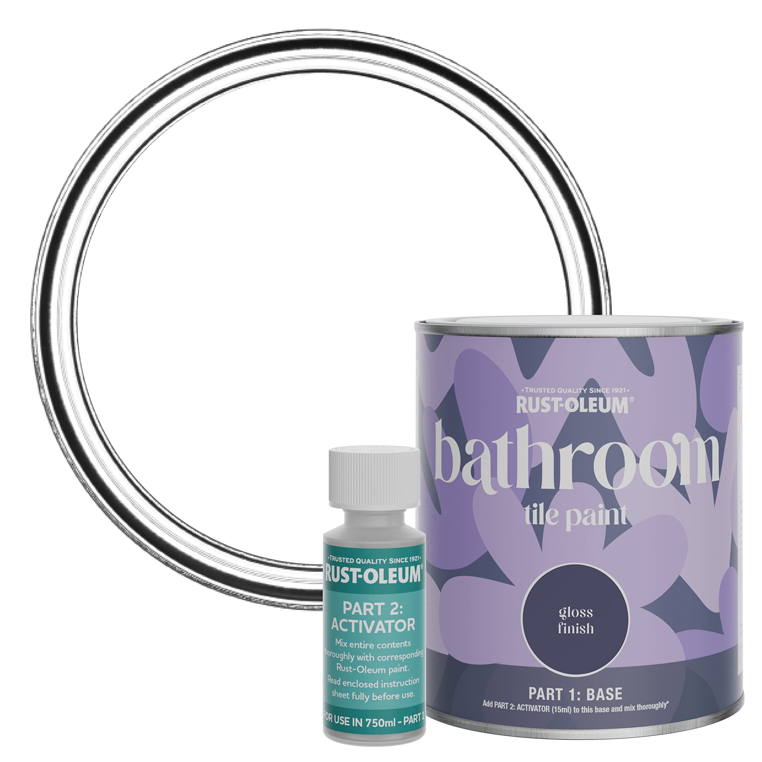 Rust-Oleum Cotton (White) White Water-Resistant Bathroom Tile Paint In Gloss Finish - White (Cotton) 750Ml