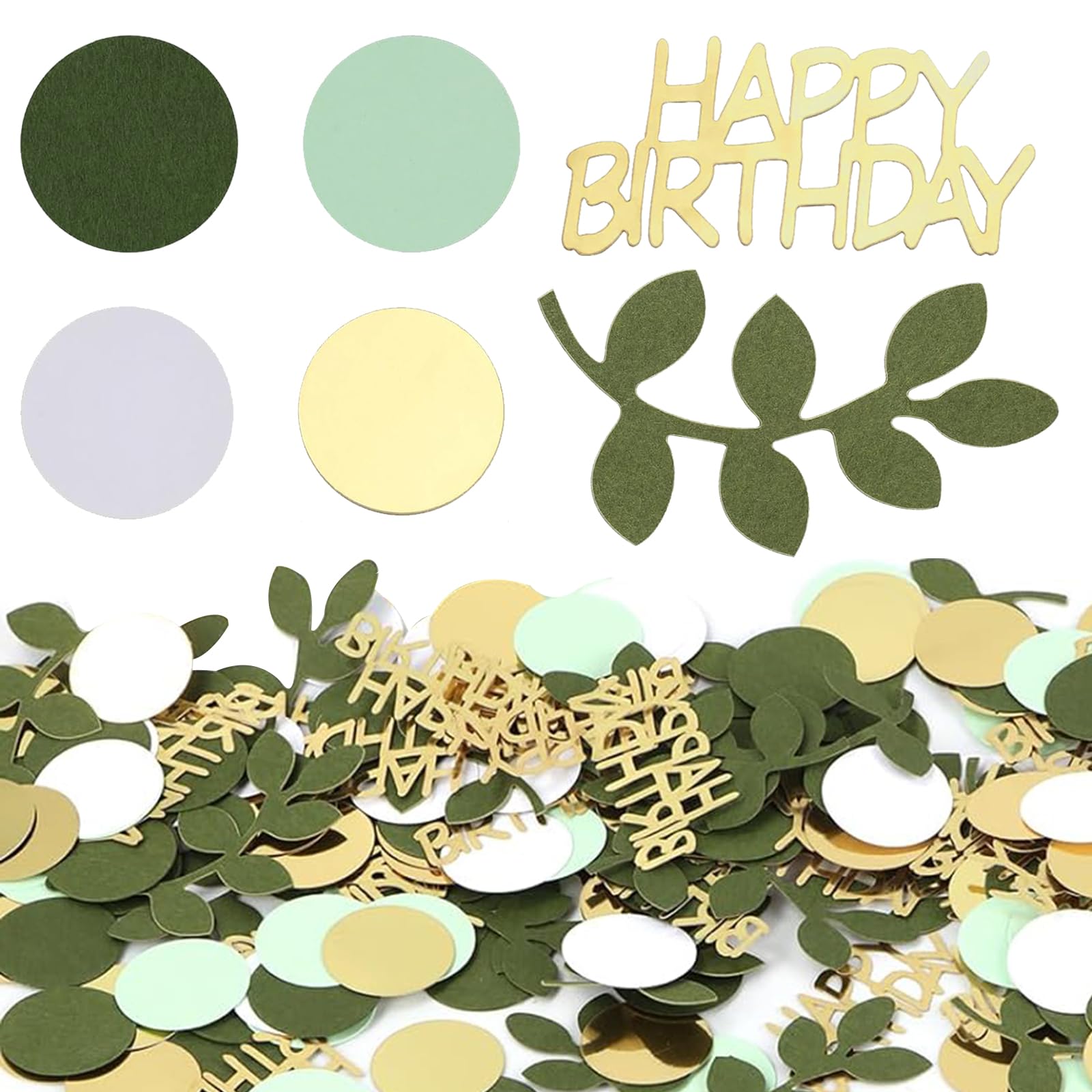 200 Stück Konfetti Geburtstag Tischdeko Grün Gold – Happy Birthday Streudeko Für Partys
