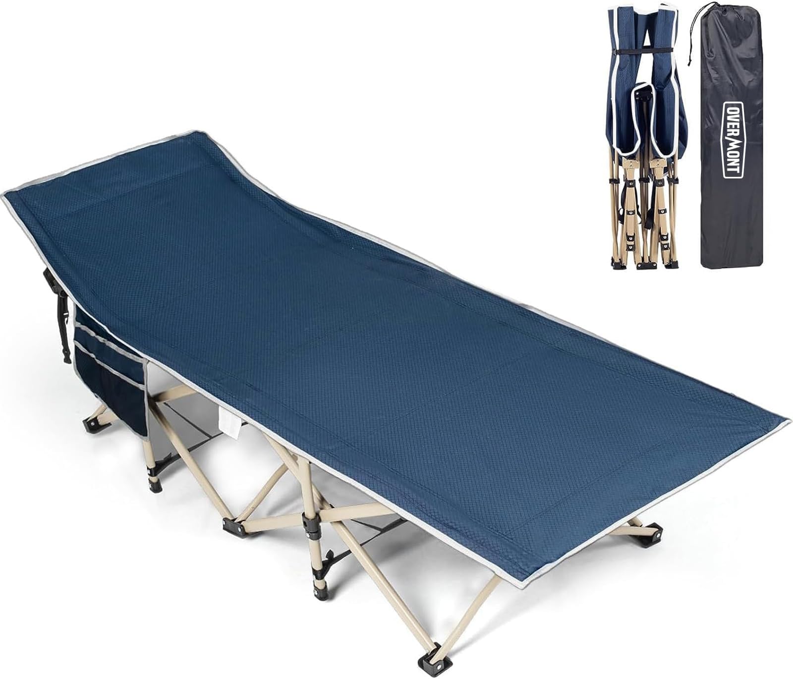 Oversized Folding Camping Bed for Adults,75 * 28" Extra Wide,2400D Oxford fabric,550lbs Load Capacity,Heavy Duty Sleeping Beds with Carry Bag, Portable Travel Camp Beds