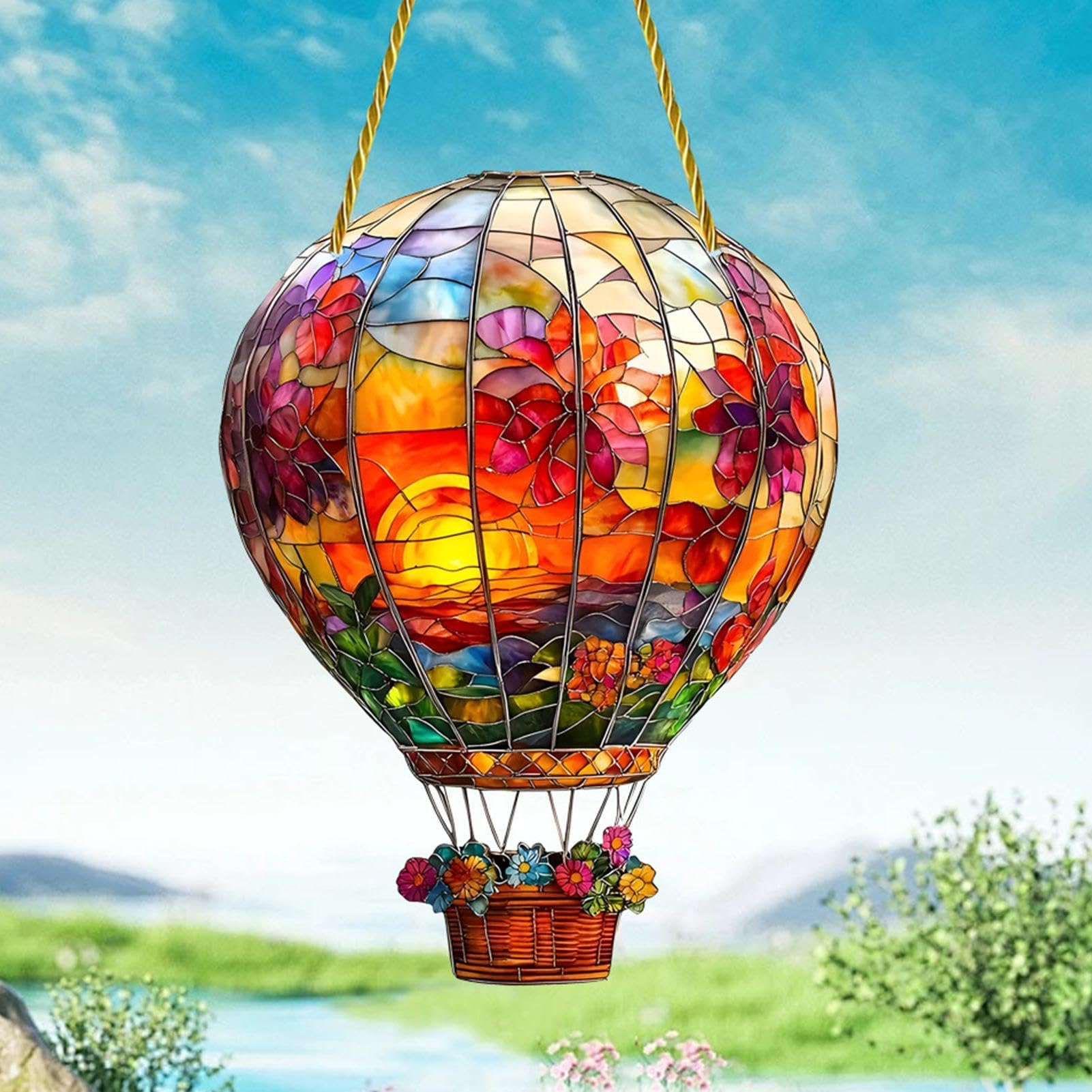 Decorazioni Natalizie A Forma Di Mongolfiera – Addobbi In Acrilico Per Casa, Giardino, Ufficio (14,3x20 Cm)