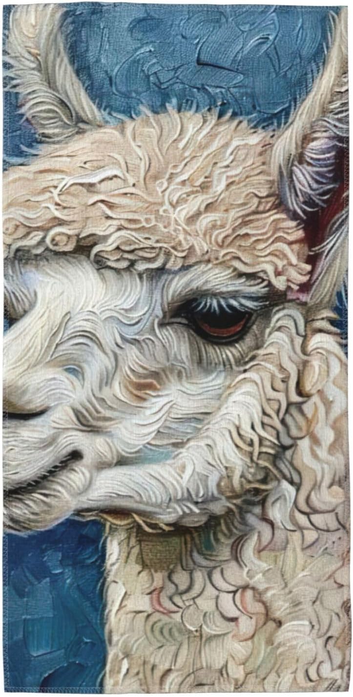 Alpaca Llama Print Hand Towels for Kitchen, Decorative Bathroom Towels Decor Farmhouse Cute for Men Women Gifts
