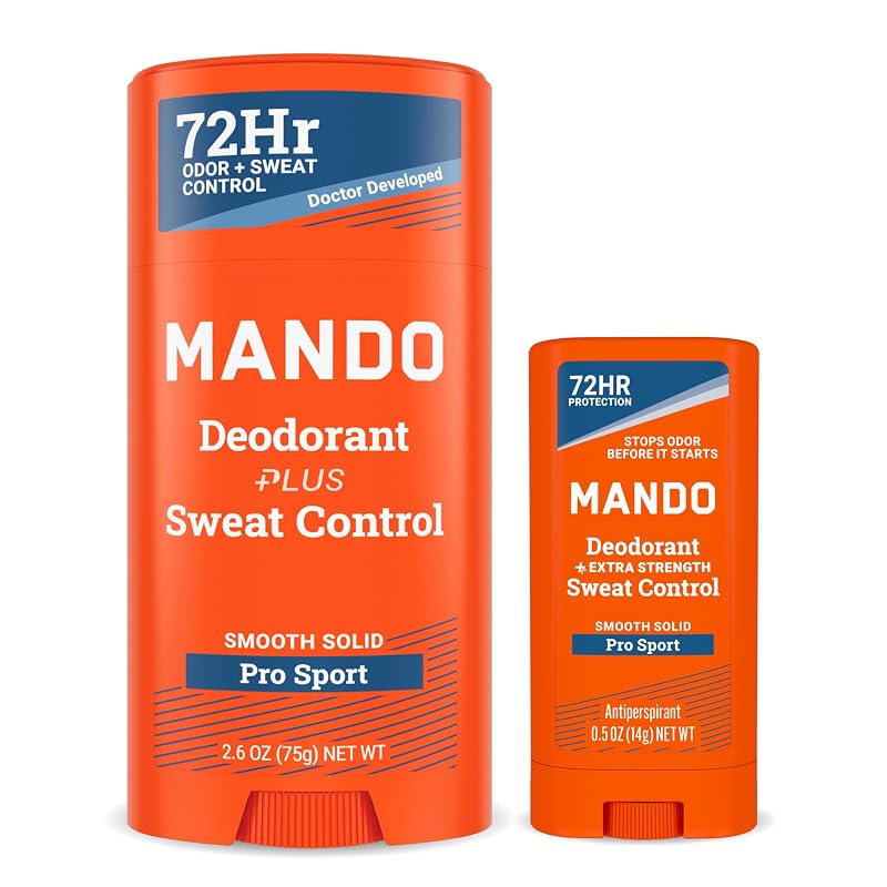Mando Desodorante antitranspirante masculino Pro Sport, pacote com bastão e mini