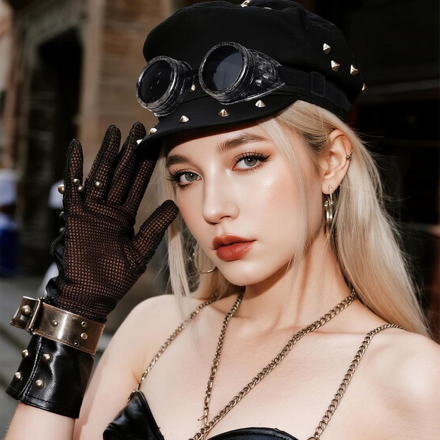 Vintage Steampunk Goggles Glasses for Halloween Cosplay Costumes Accessories - Image 4