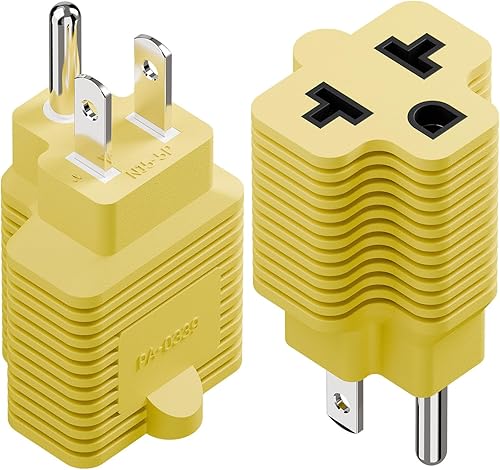 Miniatura 21 de [4 en 1] Enchufe de CA doméstico de 15 amperios a adaptador de hoja T de 20 amperios, 5-15P a 5-20R, 5-15P a 6-15R, 5-15P a 6-20R, adaptador