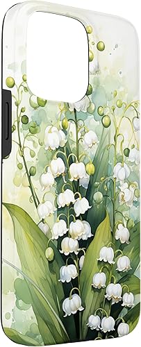 Vista 84 de Funda de fondo para iPhone 13 Pro Beautiful Lily of the Valley Watercolor