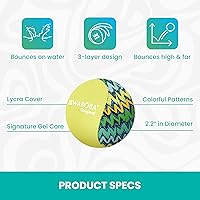 Vista 4 de Waboba Original Water Bouncing Ball - Perfect Toy for Beach and Water Games - Skips on Water - Invented in Sweden Zigzag