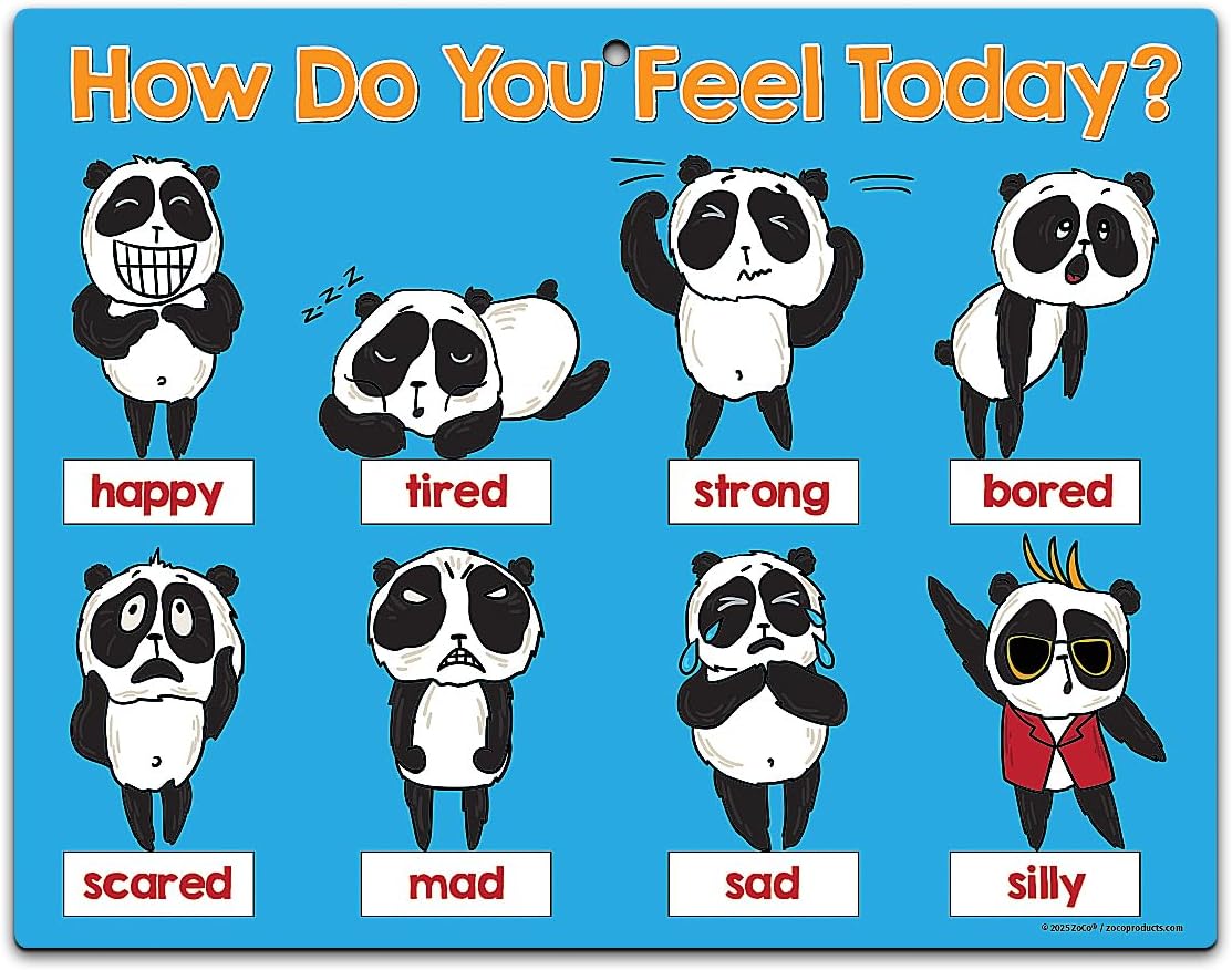 ZOCO – How Do You Feel Today Magnet – Feelings, Emotions, Mood Chart for Kids – 8.5x11 Laminated – SEL Tool for Toddlers, Preschool & Elementary