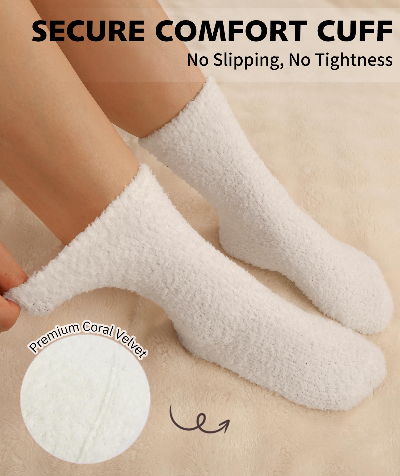CLOSEMATE Chaussettes Chaudes Femme 35-38 39-42 en Polaire Doux Élastique Épaisse Chausson Maison Hiver 1 ou 3 Paires
