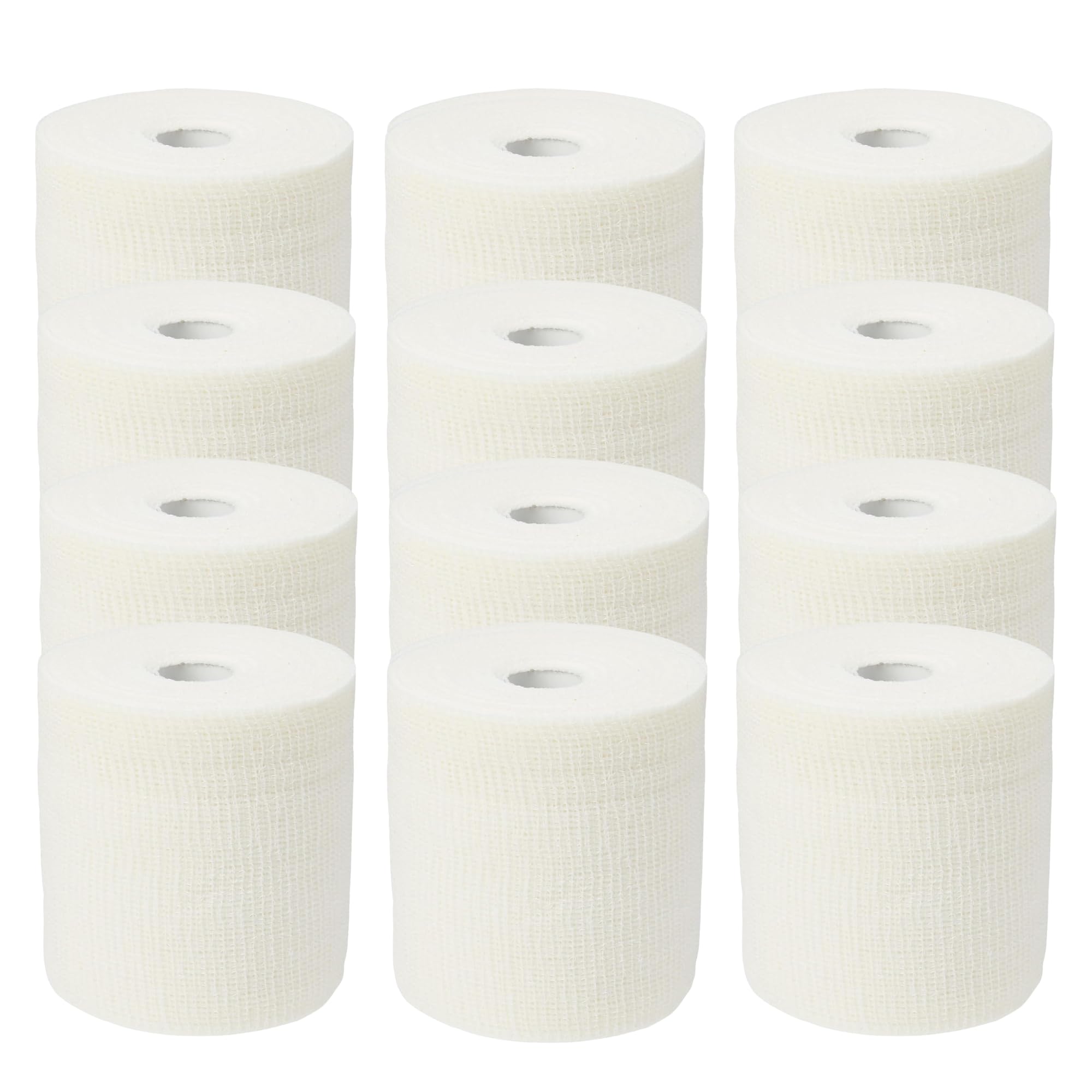 Benda Elastica Coesiva 10cm x 20mt – Multipack (3, 6, 12 pezzi) – Autoaderente in Cotone per Traumi, Fratture, Contusioni – Bendaggio Professionale – Dispositivo Medico (10cm X 20mt, 12, unità)