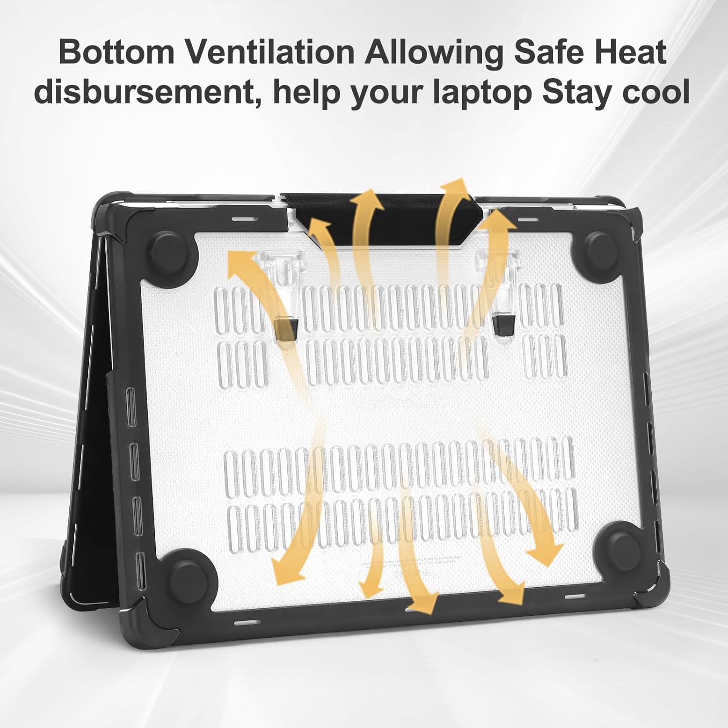 MOSISO Compatible with MacBook Pro 14 inch Case M5 2026 M4 M3 M2 M1 2025-2021 A3427 A3426 A3434 A3112 A3185 A3401 A2918 A2992 A2779 A2442, Shockproof TPU Bumper Dots Case with Foldable Stand, Black