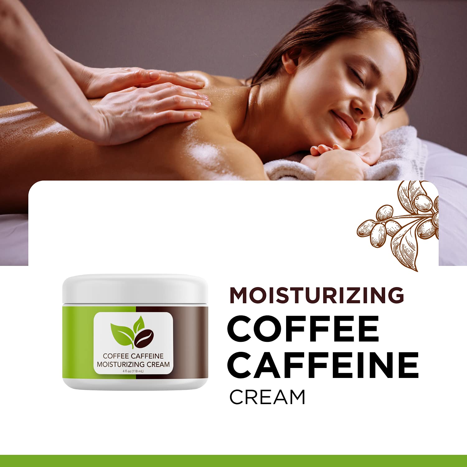 Rich Coconut Coffee Body Cream - Concealing Cellulite Cream and Hydrating Body Moisturizer for Dry Skin with Shea Butter - Whipped Body Butter and Caffeine Eye Cream for Anti Aging Skin Care : Beauty & Personal Care