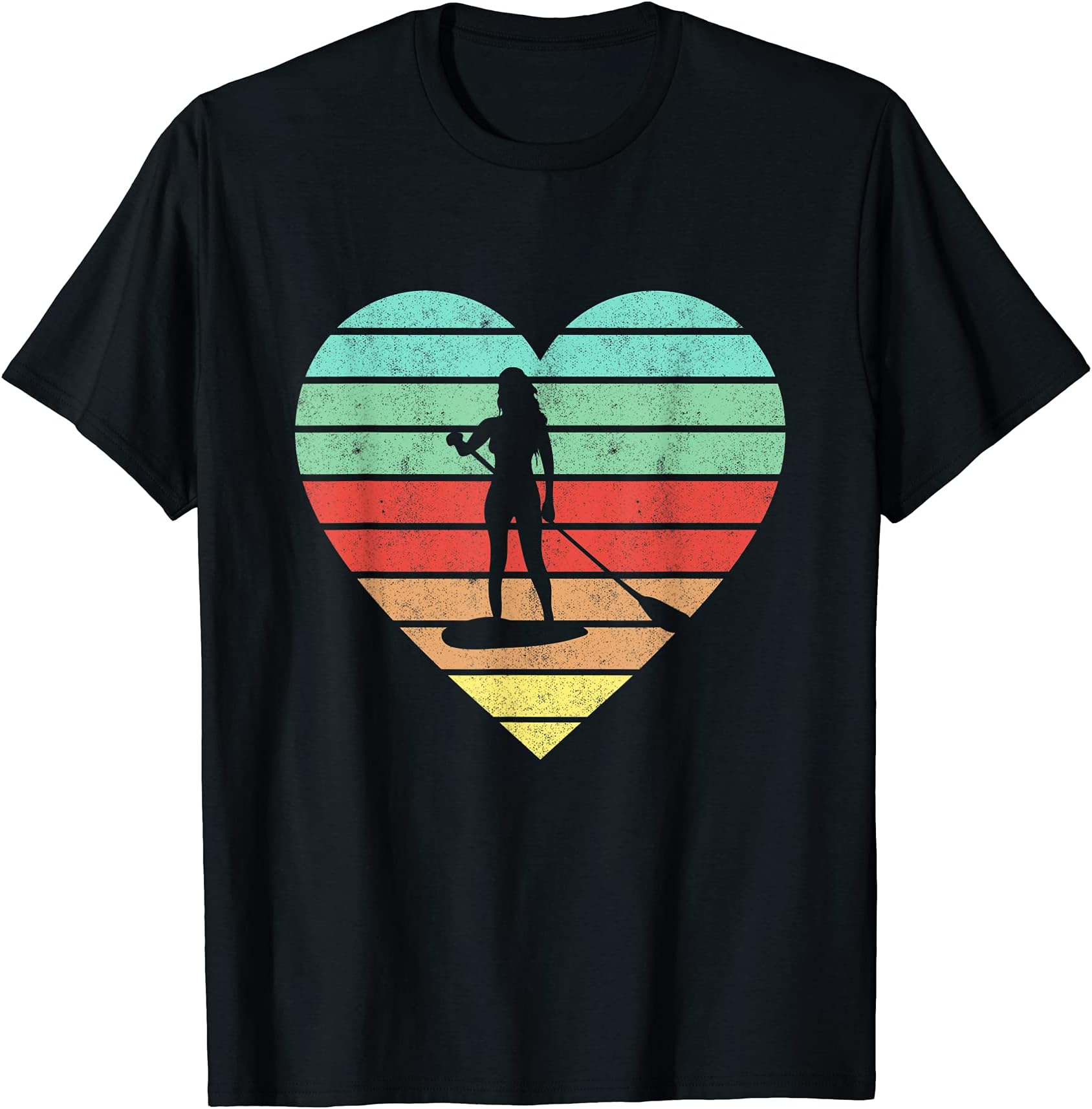 Stand Up Paddle Gifts For Women PaddleboardingStand Up Paddling Heart Paddle Board Women Boarding Girl SUP T-ShirtOEKO-TEX STANDARD 100