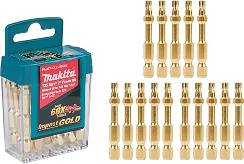 Makita B-60545 Impact Gold T25 Torx 2 Broca de potencia, 15paquete