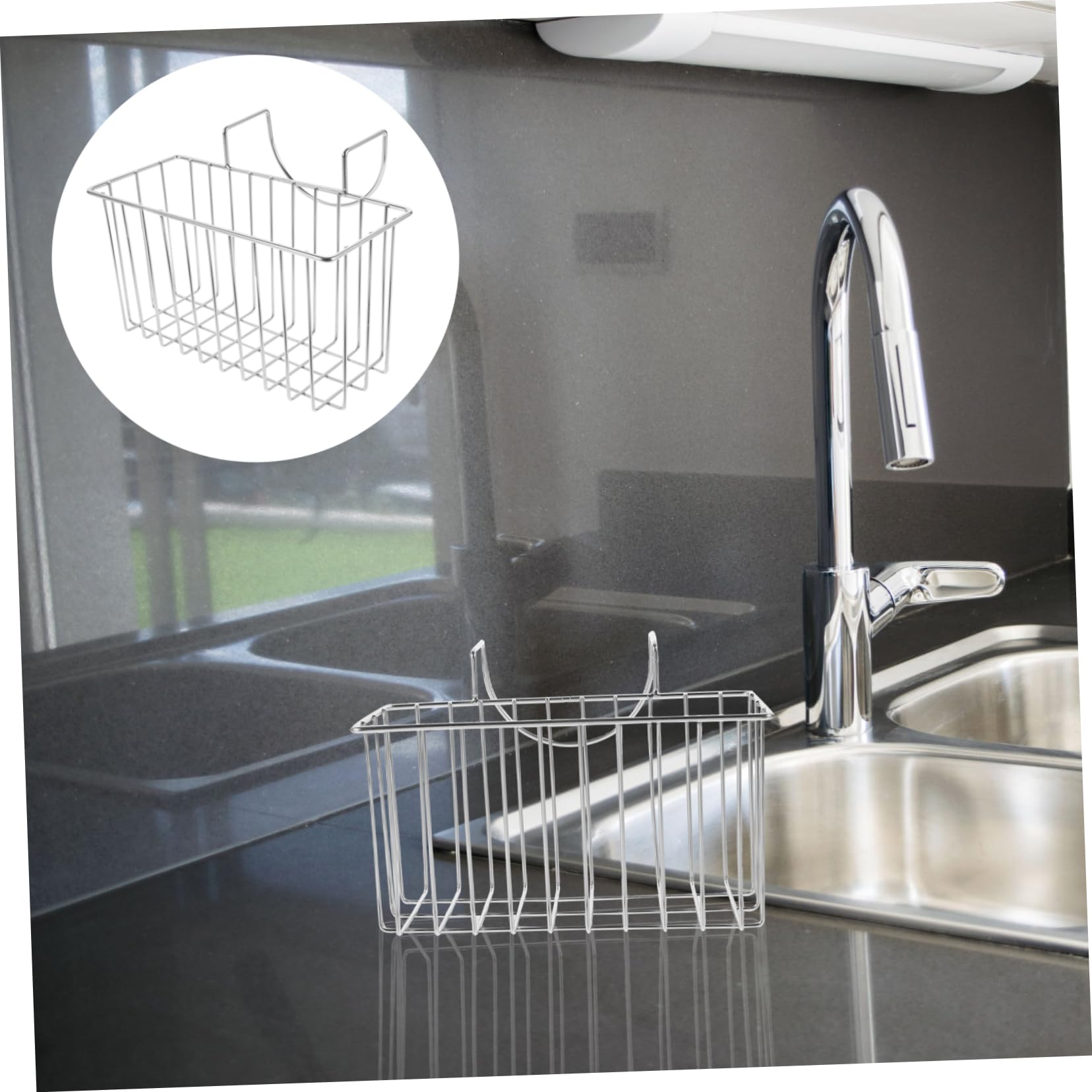 Cabilock 3 Piezas Fregadero escurridor sobre el Estante para Platos del Fregadero escurridor de Platos Sink Storage Rack Sink Organizer Filtro Esponja Fregadero contenedor de Almacenamiento