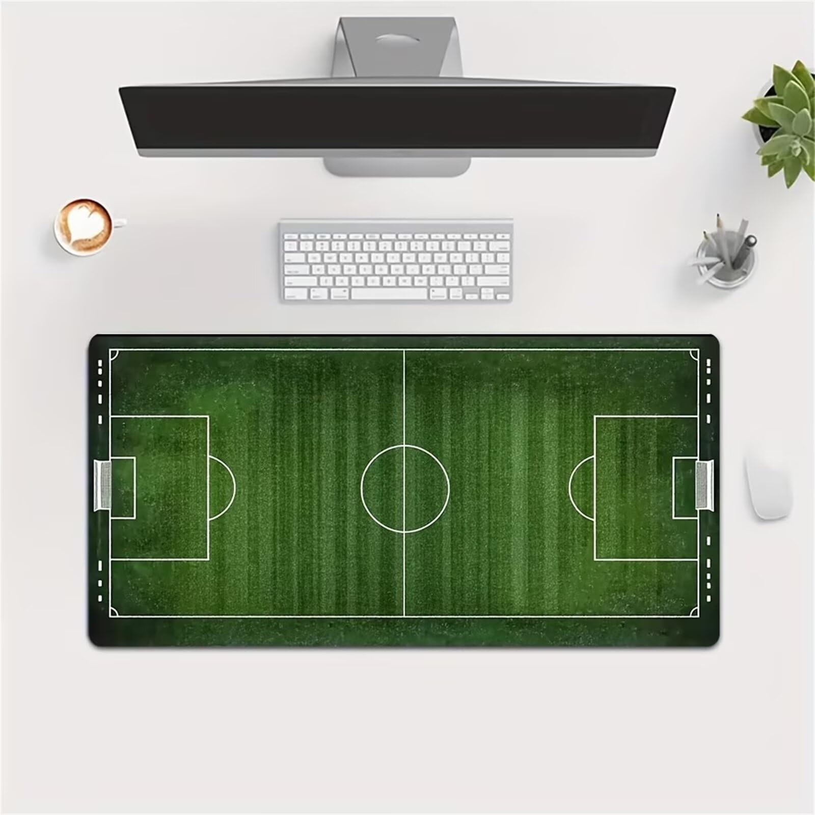 Tappetino Mouse Gaming XXL 1200x600x3 mm, Tappetino da Scrivania Grande, con Bordi Cuciti Rinforzati, Base in Gomma Antiscivolo, Tappetino per Tastiera Lavabile per PC e Laptop, Campo Calcio